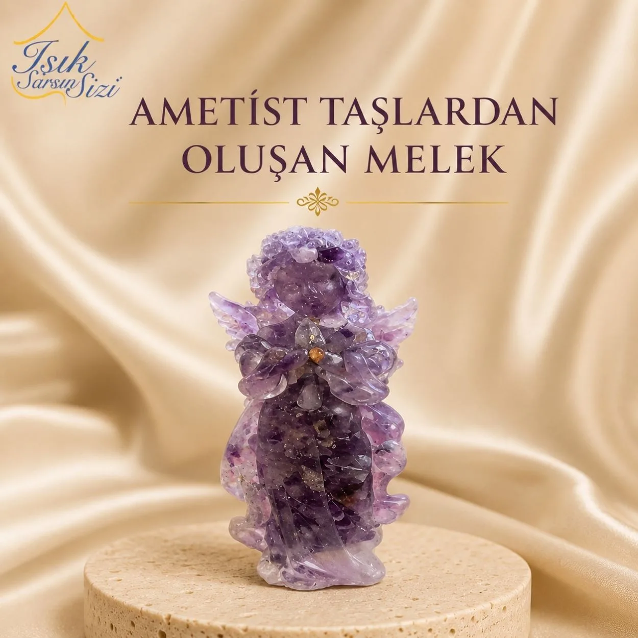 Ametist Taşlardan Oluşan Melek – İlahi Koruma ve Ruhsal Dönüşümün Sembolü