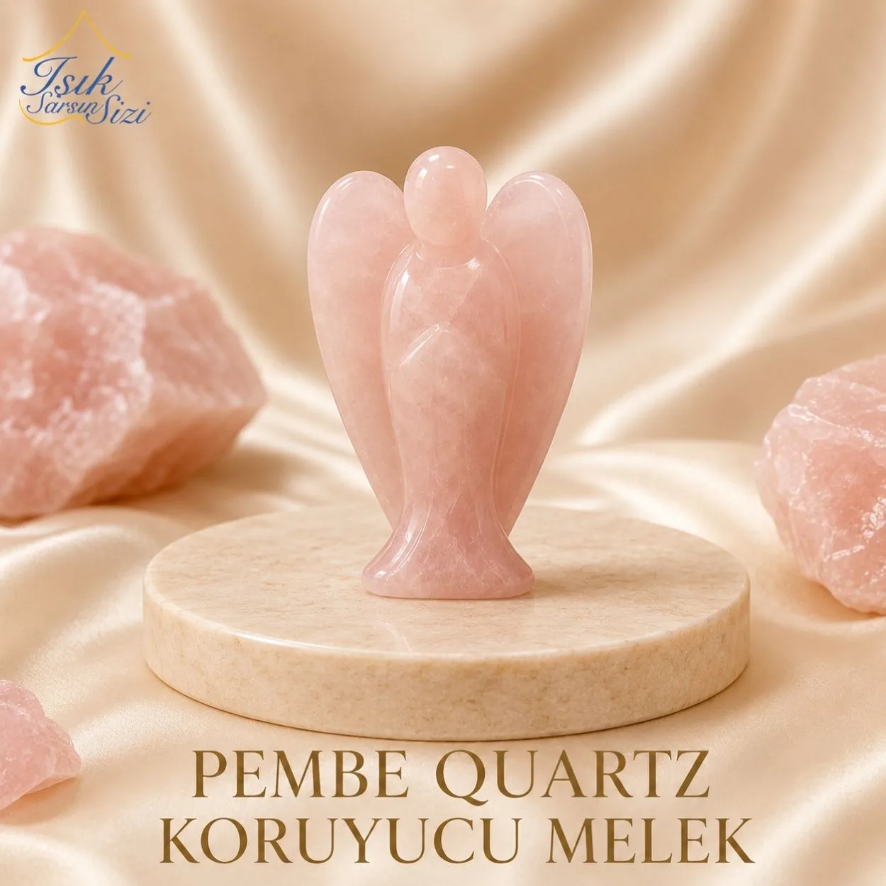 Pembe Kuvars Koruyucu Melek