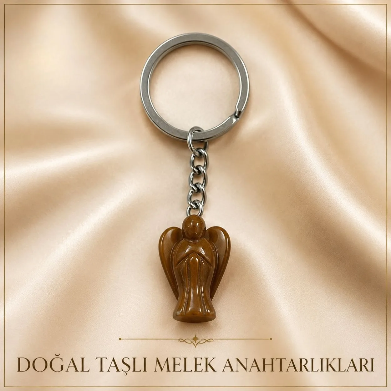 Doğal Taşlı Melek Anahtarlıkları